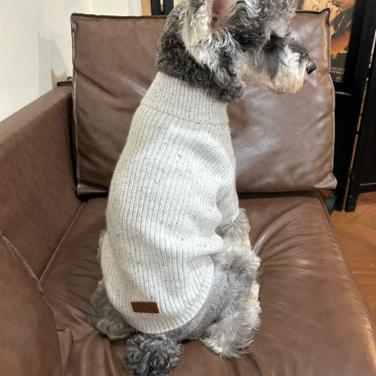 Black Dot Zip Polo Pet Sweater