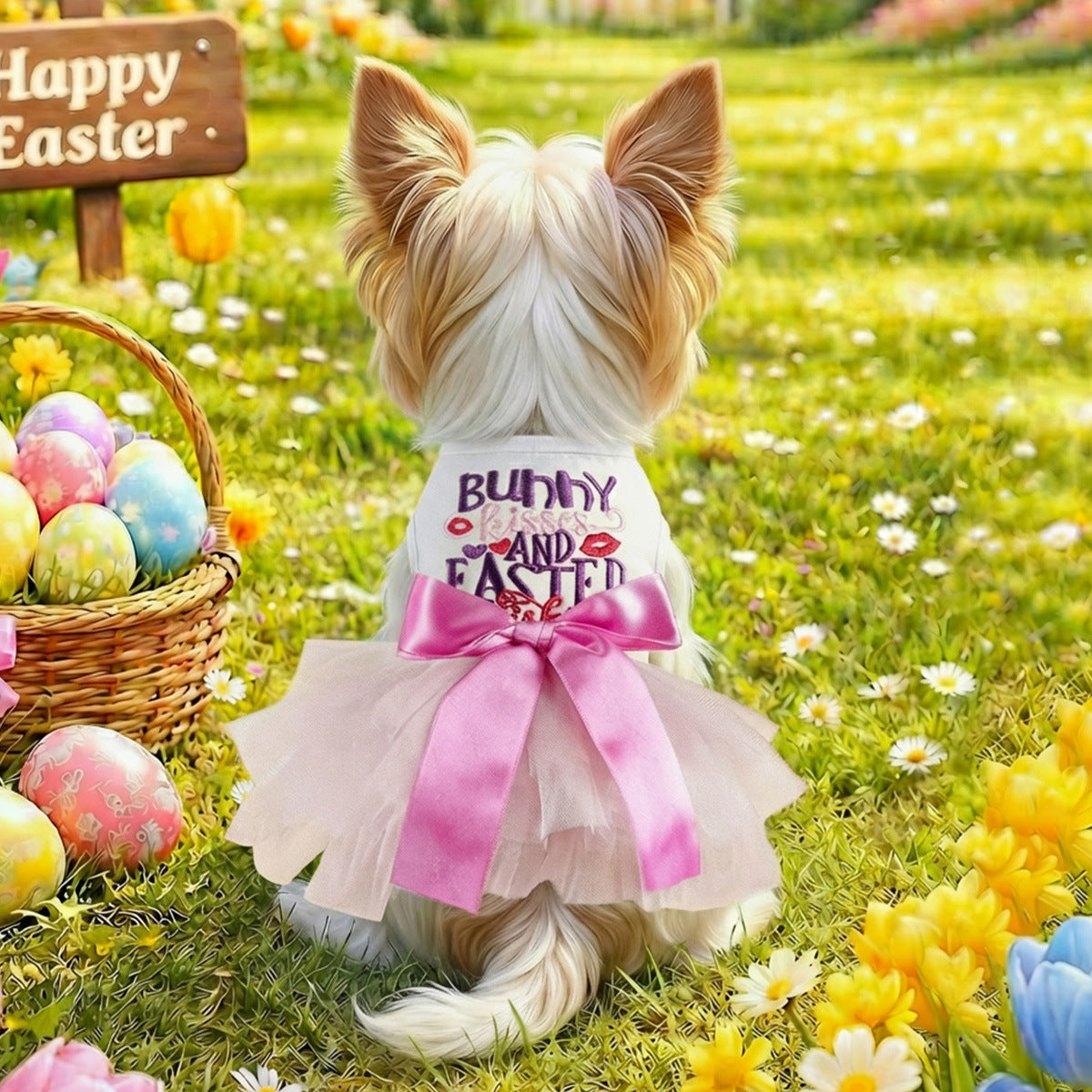 PETCIRCLE宠物服装狗狗猫咪衣服春夏新款可爱紫兔复活节纱裙泰迪